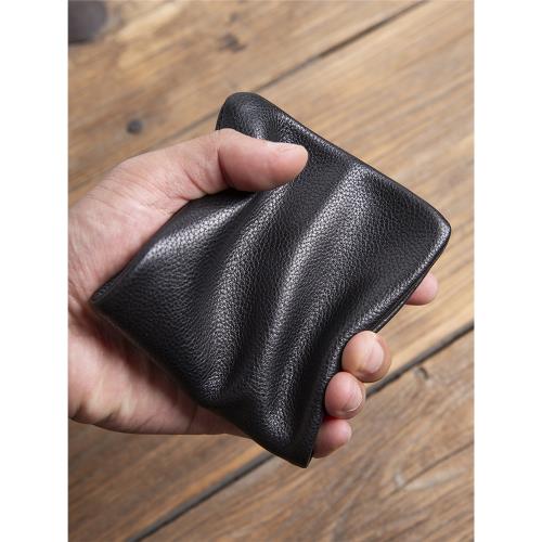 超軟橫款大容量頭層牛皮男錢包