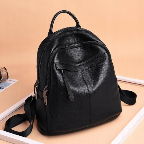 真皮雙肩包女2025新款頭層牛皮休閑小背包軟皮荔枝紋女士百搭時尚