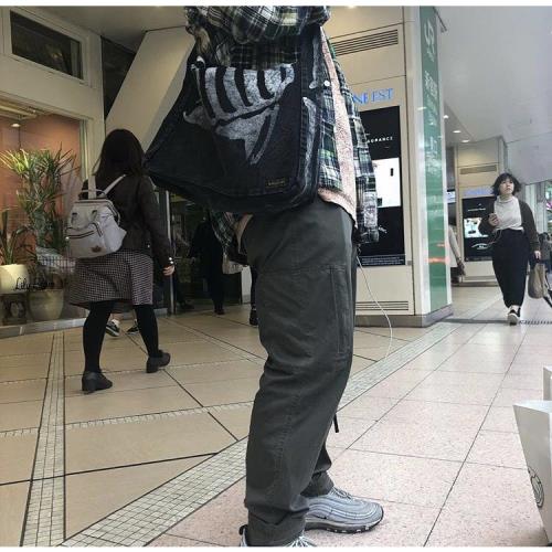 溫酒KAPITAL 平田和宏日系復古做舊骨頭男女同款單肩斜挎郵差包|男士包