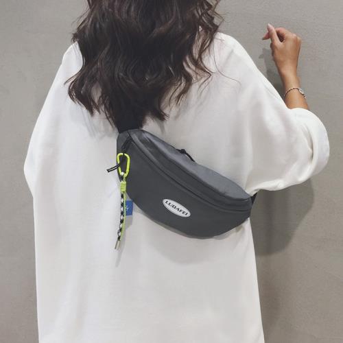 日系簡約胸包女ins潮運動腰包男休閑百搭韓版帆布小包胸前斜挎包