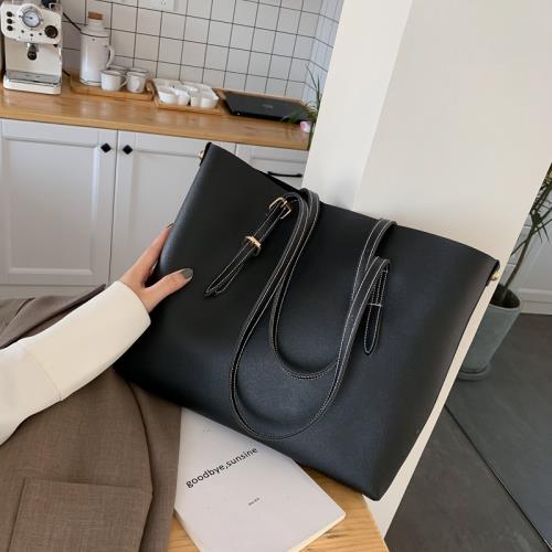 2025新款韓版女士手提公文包OL職業通勤簡約時尚單肩斜挎復古大包