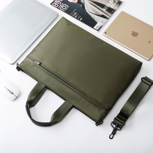 單肩斜挎手提公文包女商務OL風職業電腦包14寸文件夾包加厚尼龍包