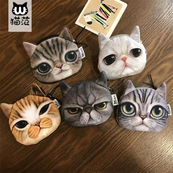 貓咪女可愛韓國創意布藝零錢包