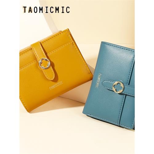 日系錢包女小巧超薄2折疊短款錢夾復古簡約大容量零錢包2023新款