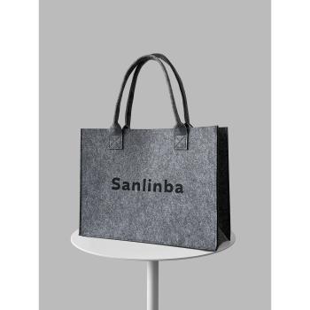 Sanlinba高級灰手提袋運動托特包