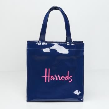 harrods英倫PVC字母便當包購物袋