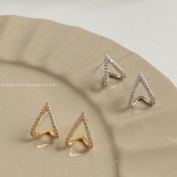 高級感復古三角形女韓國網紅耳環