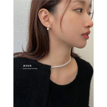 冷淡風女小眾設計感韓國珍珠耳釘