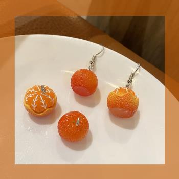 夏天橘子水果可愛風少女趣味耳環