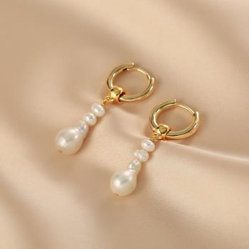 輕奢復古風個性水滴型巴洛克珍珠