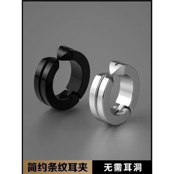 鈦鋼男生日韓簡約街舞單品耳環