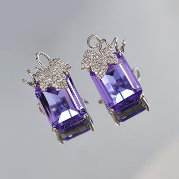 輕奢歐美大牌通勤紫水晶鋯石耳環