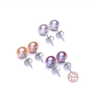 S925 Sterling Silver Natural Freshwater Pearl Earrings Clas