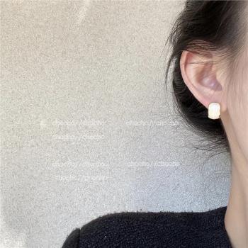 chocho/法式氣質耳釘小眾設計感簡約百搭復古高級感耳飾耳環銀針