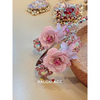 韓國進口純手工軟陶玫瑰水晶花朵