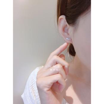 顯臉瘦的珍珠耳線女2023年新款潮長款流蘇耳環高級感氣質精致耳飾