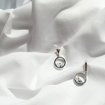 South Korea Fashion Geometry Zircon Sterling Silver Earring