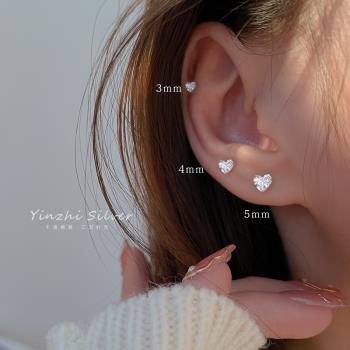 999足銀耳釘女小眾設計耳骨釘耳環2023新款爆款養耳洞高級感耳飾