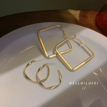 金屬方形氣質韓國網紅爆款女耳環