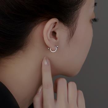925純銀女小眾設計感睡覺耳環