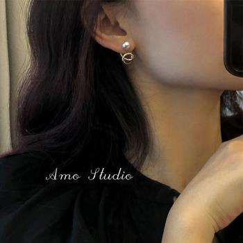 AMO線條女小眾設計獨特耳環