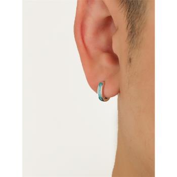 YiJian Studio925純銀綠色滴油耳扣單只耳環琺瑯工藝基礎個性耳圈