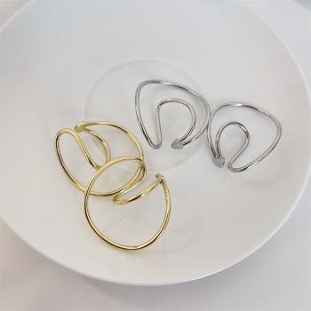 冷淡風法式金屬異形歐美感耳環