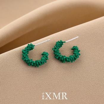 R191網紅復古綠色高級感小耳環
