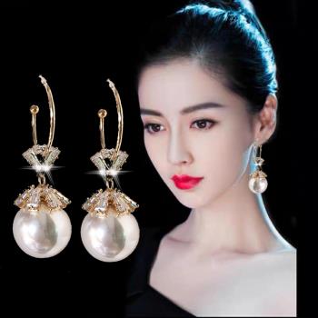 女韓國東大門網紅高級感珍珠耳環