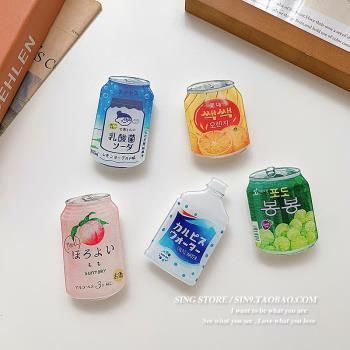 韓國ins汽水飲料粘貼式桌面手機