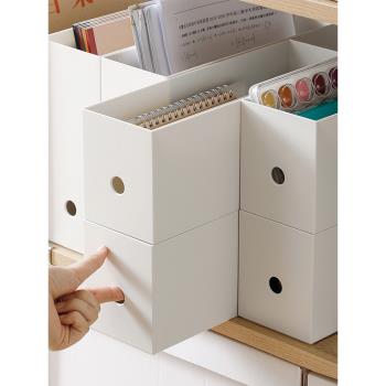 辦公室桌面文件收納盒置物架夾縫整理儲物箱大容量窄型雜物收納箱