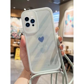 適用於蘋果14PROMAX手機殼iPhone15PRO掛繩保護套SE2情侶16防摔13卡通矽膠全包邊11簡約XSMAX軟殼7PLUS女款
