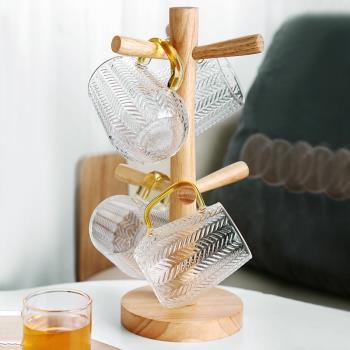 日式櫸木創意收納倒掛防塵水杯