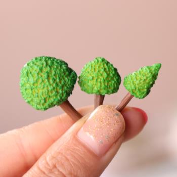 綠色小樹模型擺件微景觀多肉花盆栽diy材料裝飾品仿真迷你園林樹
