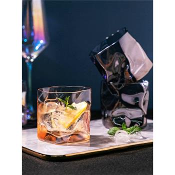 日本小松誠設計師威士忌酒杯洋酒杯日式創意啤酒玻璃杯子古典水晶