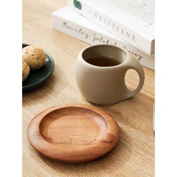復古粗陶咖啡杯碟小精緻現代簡約高階感陶瓷杯子新中式喝水杯小號