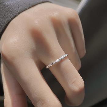 輕奢純銀女設計感小眾素圈戒指