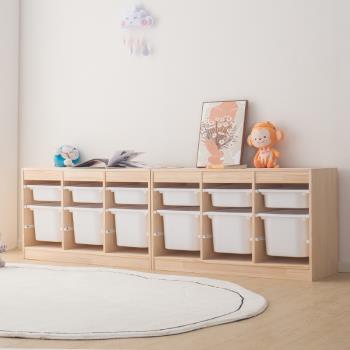 兒童房玩具收納架客廳寶寶分類整理柜大容量落地實木置物架儲物柜
