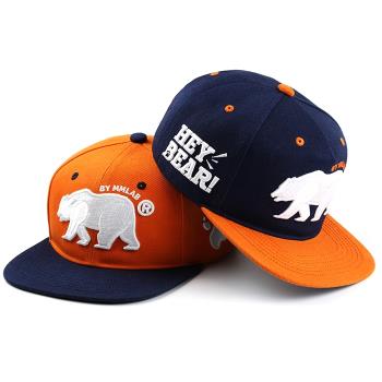 嘻哈原創扣式時尚棒球熊款平檐帽