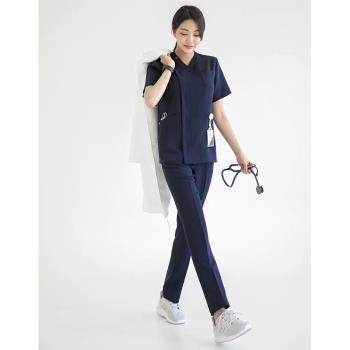 港密護士制服春季短袖手術衣分體套裝醫生工作服洗手衣女刷手服男