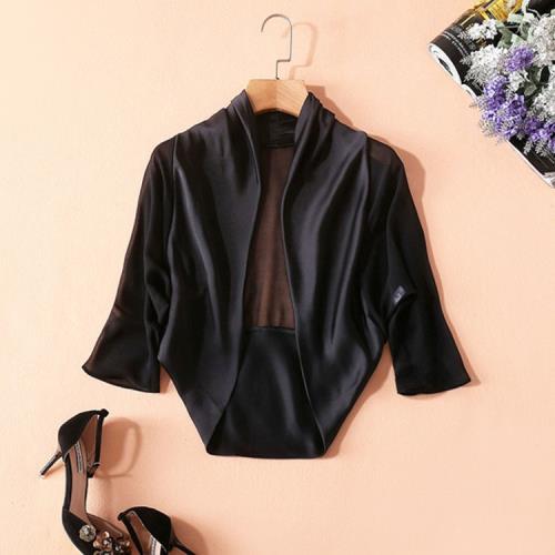 真絲禮服小披肩薄款坎肩吊帶裙子開衫小個子短款桑蠶絲旗袍外搭女