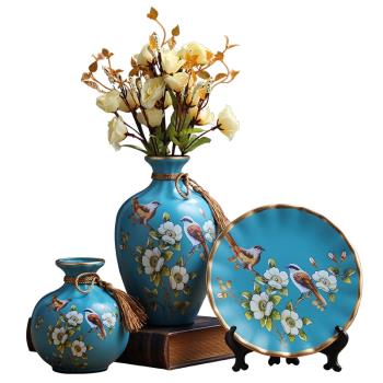 歐式陶瓷花瓶美式擺件現代客廳玄關電視柜酒柜創意家居裝飾品擺設