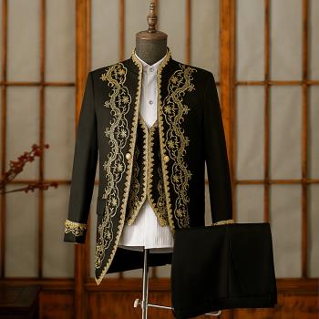 男士歐洲宮廷復古貴族中世紀禮服王子服裝國王戲服歐式舞臺演出服