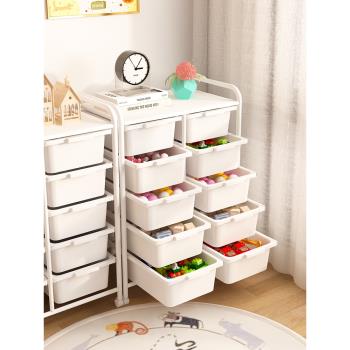 兒童玩具收納架寶寶繪本書架大容量多層移動收納柜家用落地置物架