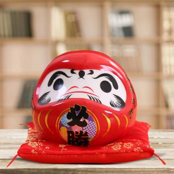 達摩擺件小號招財貓日式紅色存錢罐創意禮物日本開運裝飾禮品陶瓷