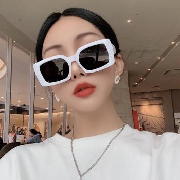 眼鏡長方形女凹造型變裝復古墨鏡