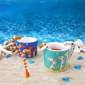 DECOLE授權日本進口原裝正版正品花園鰻水族館創意可愛咖啡馬克杯