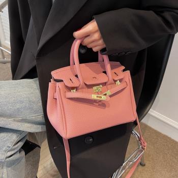 小眾粉色包包2022新款包包2023女包網紅單肩斜挎包洋氣手提鉑金包
