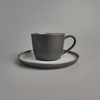 外貿出口尾單微瑕陶瓷咖啡杯金屬質感復古簡約個性西餐下午茶杯子
