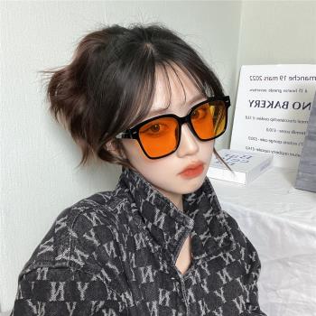 韓版新款方框大框網紅墨鏡女圓臉個性時尚百搭太陽眼鏡男街拍眼鏡